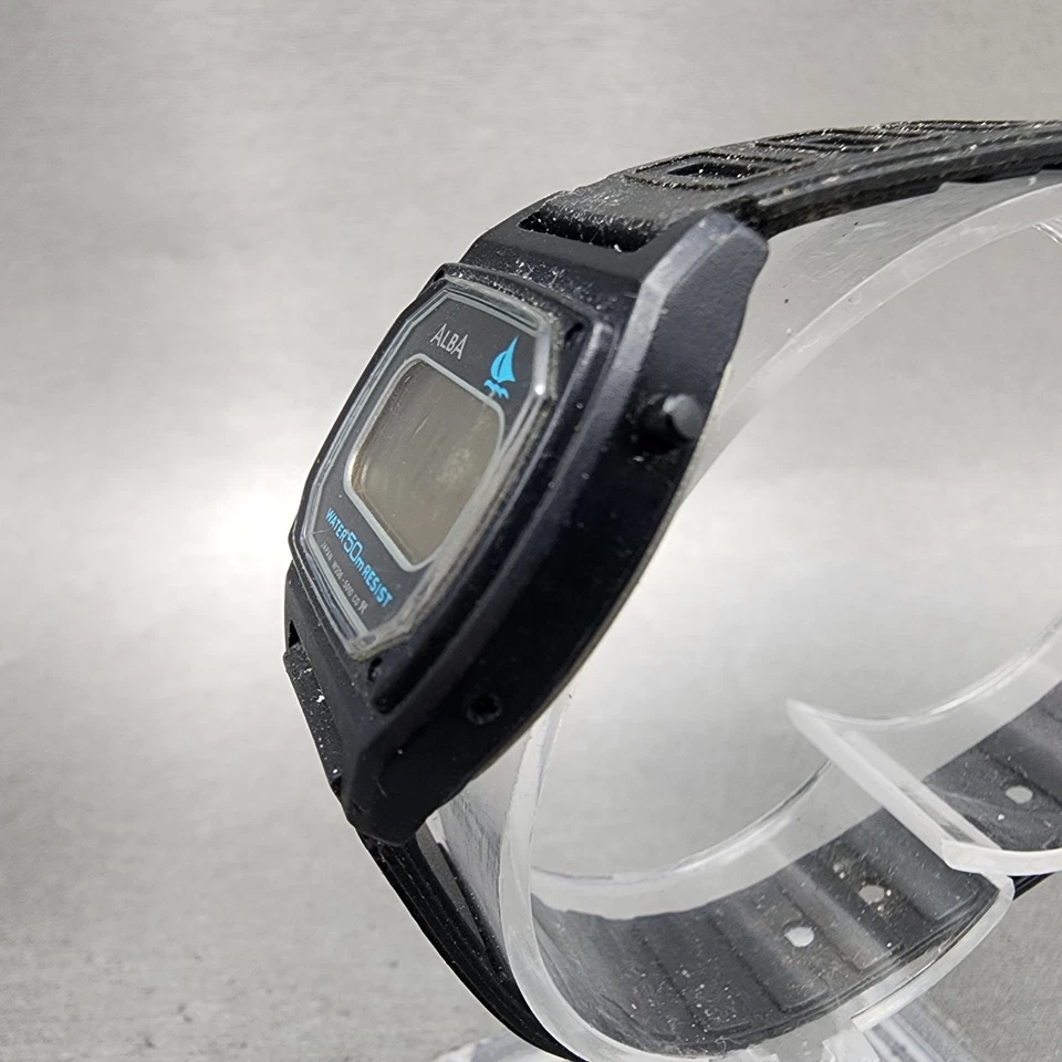 Seiko Alba relógio digital feminino 23mm mostrador preto tom preto W206-5010 nova bateria - Imagem 3 de 4