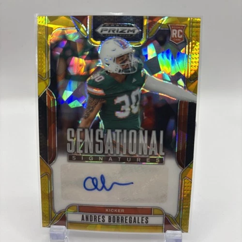 2025 Panini Prizm Draft Picks Football Gold Ice Andres Borregales #SS-ADB