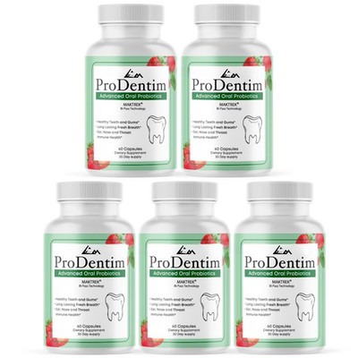 ProDentim Advanced Oral Probiotic Healthy Teeth Supplement Capsules - 5 Bottles