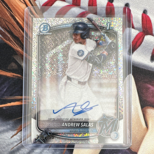 Topps 2025 Bowman Chrome - Andrew Salas 1st Bowman Auto - Speckle /299  #CPA-AS