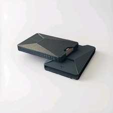 Black Plastic Slim Card Holder Wallet, Solid Pattern, Unisex Card Wallet