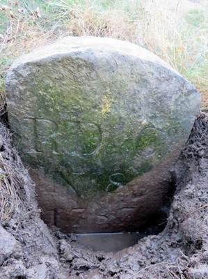 Photo 6x4 River Dee Co. boundary stone dated 1787 Bagillt This old bounda c2017
