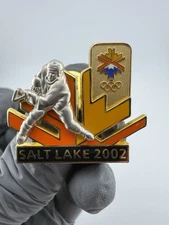 2002 Salt Lake City Olympics Logo & Hockey Player Lapel Pin