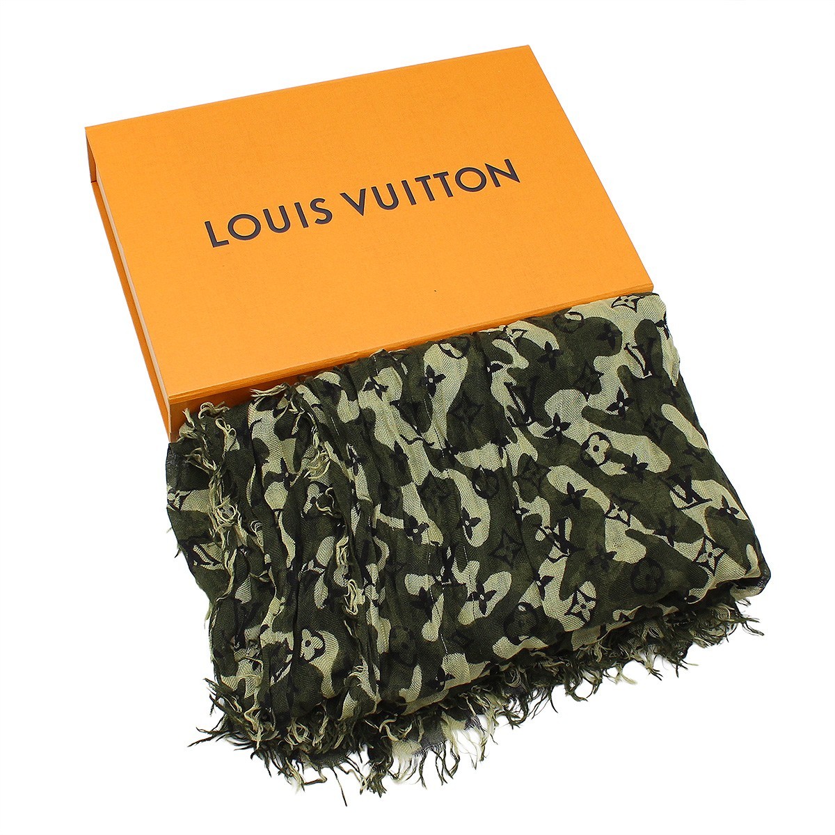 Louis Vuitton Monogramouflage Cashmere Silk Scarf Stole Camouflage M74152 R2724 image 9