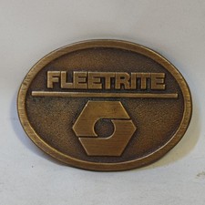 FLEETRITE IH International Harvester Brass Belt Buckle USA Made Great VINTAGE