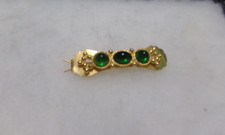VINTAGE GREEN HIGH DOMED LUCITE CABOCHON HAIR CLIP BARRETTE