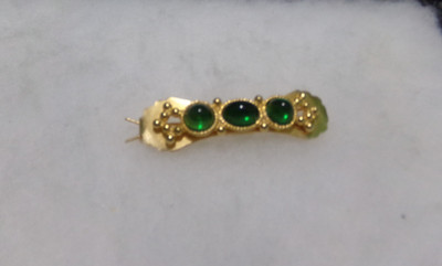 VINTAGE GREEN HIGH DOMED LUCITE CABOCHON HAIR CLIP BARRETTE