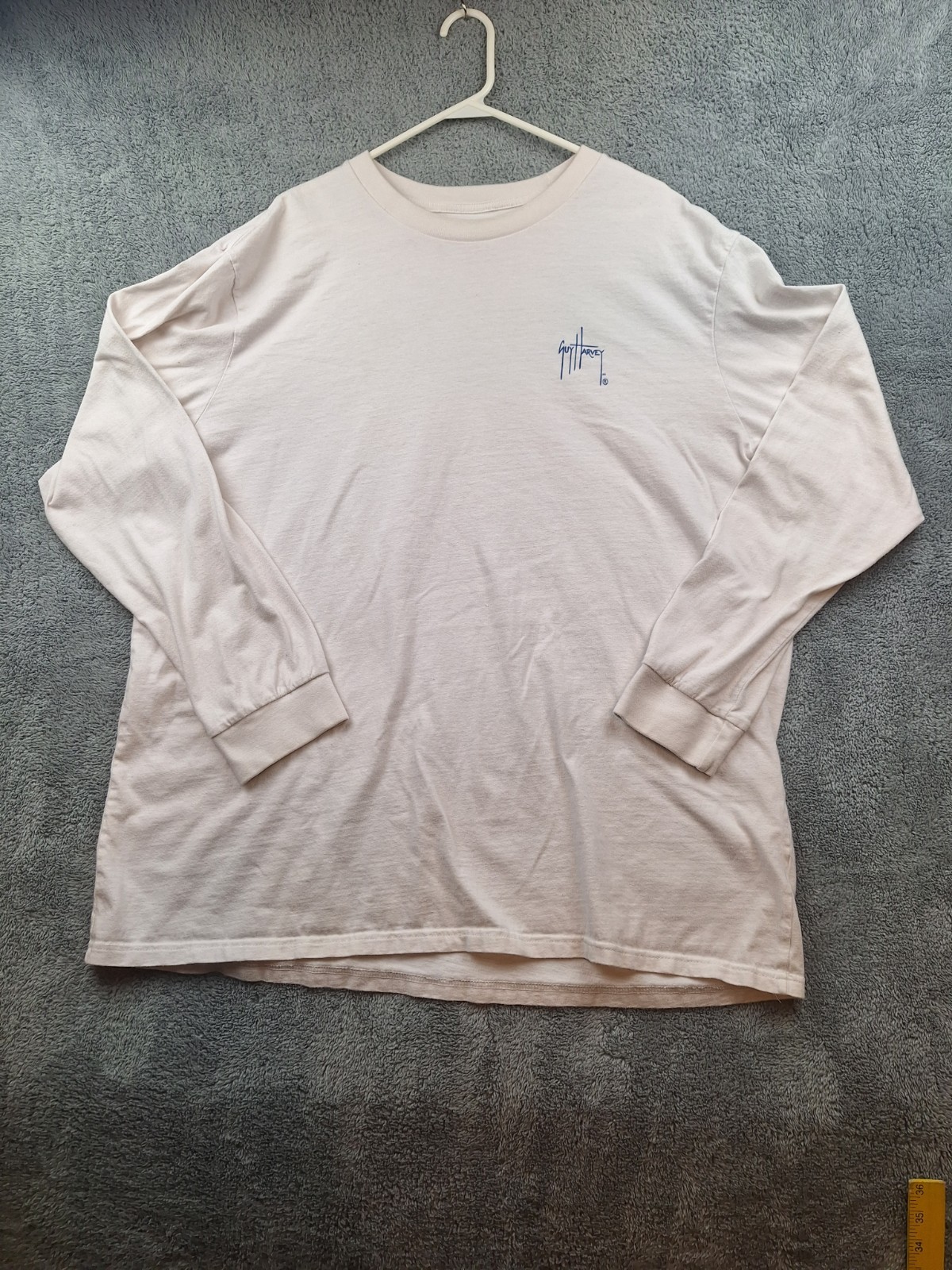 Guy Harvey Shirt Mens 3XL White Long Sleeve Sword Fish Fishing Cotton