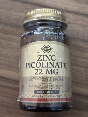Solgar Zinc Picolinate 22 mg, 100 Vegan Tablets