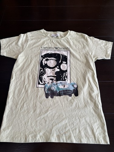 Emporio Armani, Emporio Armani Men's Vintage Race Car Short Sleeve Shirt Size XL Green Shade