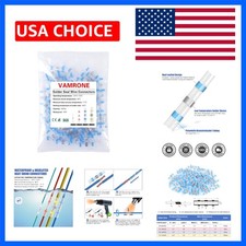 Heat Shrink Butt Connectors 16-14 AWG - 100 PCS Blue Waterproof Wire Connectors