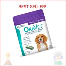 ORAVET Dental Chews for Dogs, Oral Care and Hygiene Chews Medium Dogs, 25-50 lb