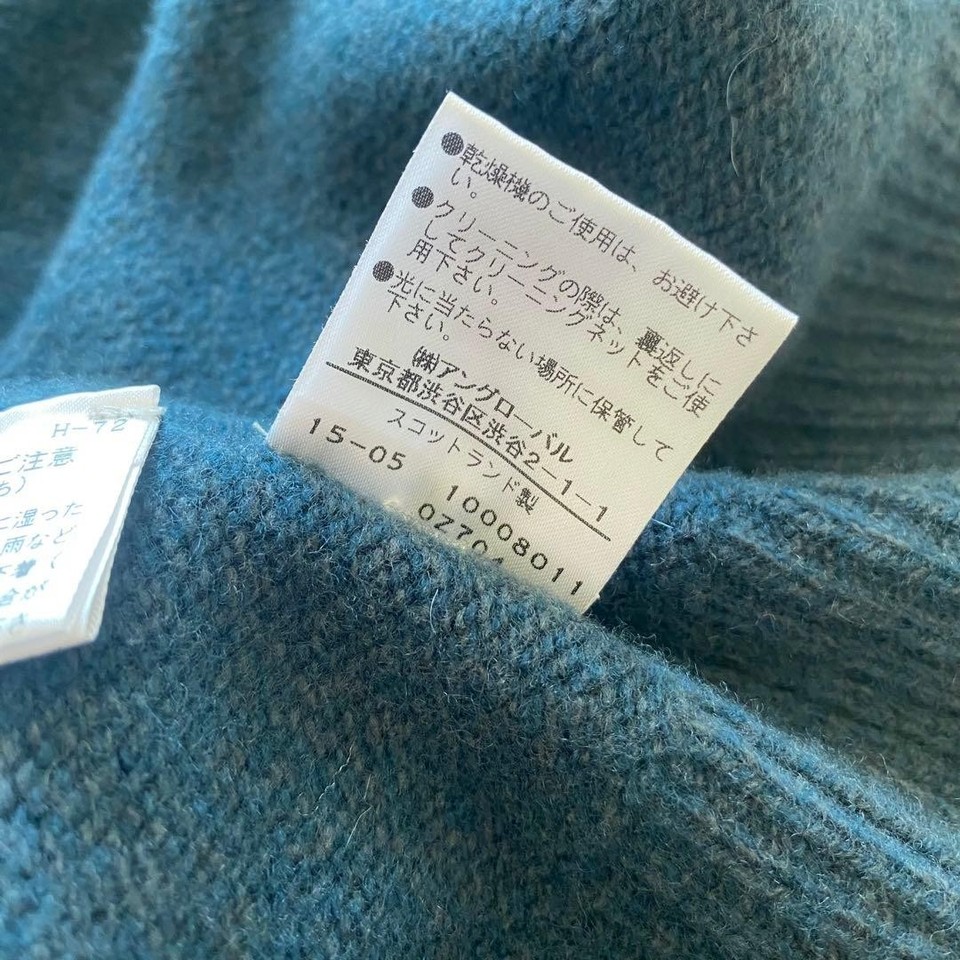 Margaret Howell Wool Cashmere Knit Sweater Blue Green M Made in ...
