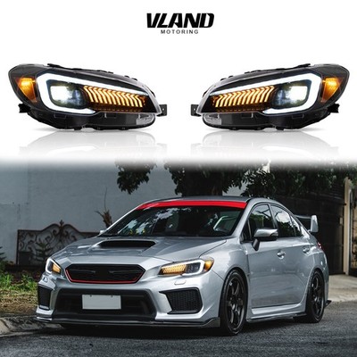 Pair VLAND Headlights FULL LED Fit 2015-2021 Subaru WRX STI W/Start up Animation
