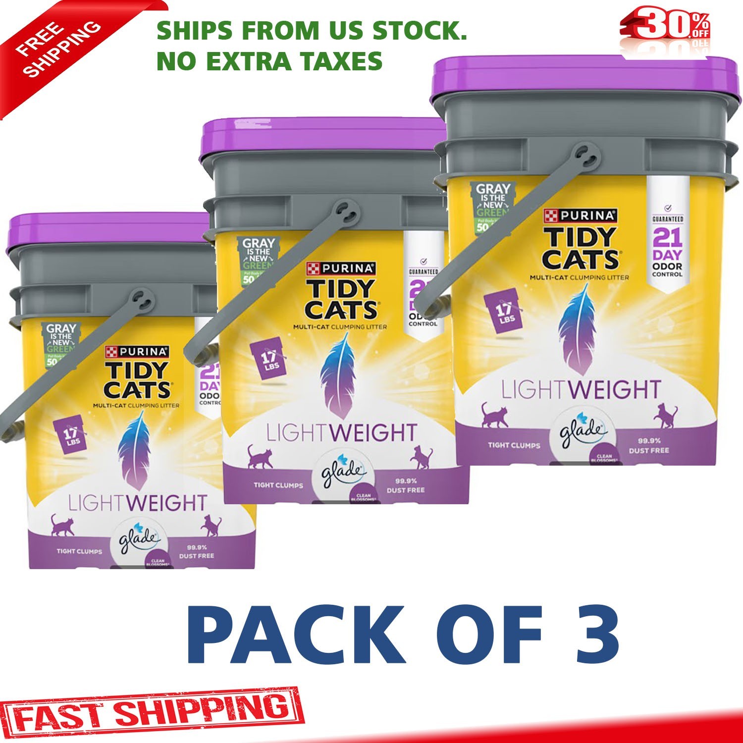 Tidy Cats Scented Glade Clean Blossoms Low Dust Clumping Multi Cat Litter 17-lbs