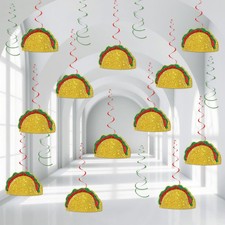 Mexican Fiesta Taco Decorations Hanging Swirl Fiesta Party Foil Decor Swirl