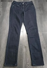 Seven 7 Tummyless High Rise Skinny Jeans Women 4 Dark Blue Denim Stretch Comfort