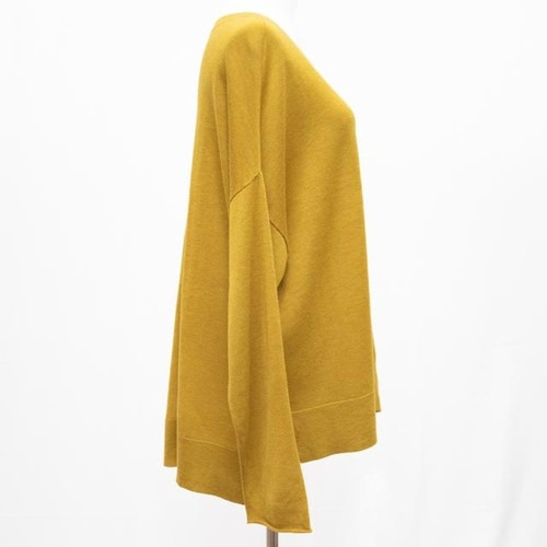 Suéter Eileen Fisher Mezcla de Lana Dorada Cuello Redondo Con Bolsillo Talla Mediana - Imagen 4 de 8
