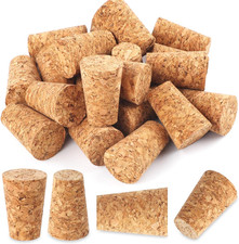 Paquete de 20 corchos cónicos de madera suave, tapones a prueba de fugas para vino, cerveza y licor