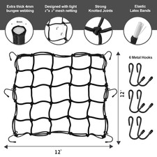 6 Hook Cargo Net for Motorcycle Helmet Luggage Storage Net and Cycle Bike