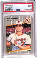 1989 Fleer Bill Ripken #616 FF Error PSA 9 