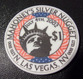 MAHONEY'S SILVER NUGGET CASINO (LTD 1500) $1 gaming poker chip Las Vegas NV