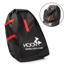 Hoovy Safe & Secure Travel Car Seat Bag, Black/Red with Backpack Straps