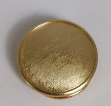 Vintage W Germany Signed Textured Gold Tone Round Scarf Clip  1"