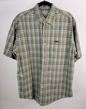 Carhartt Men's Size Large Short Sleeve Plaid Button Front Pocket Relaxed Shirt