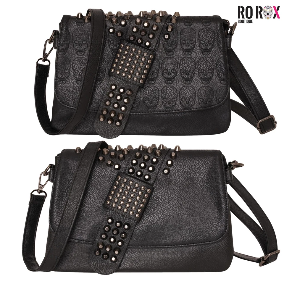 Ro Rox Crossbody Bag Danika Women's Studded Shoulder Punk Gothic Studs PU
