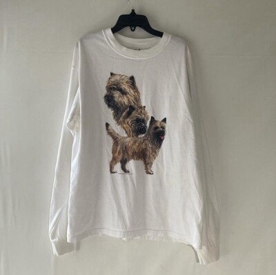 Vintage Y2K Yorkshire Terriers DOGS Long Sleeve T-shirt Anvil 2001 Tee MEDIUM