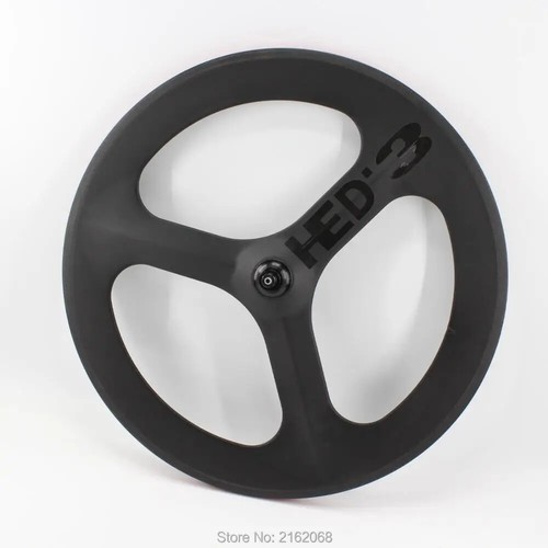 700C 3 Spokes Clincher Wheel Road or Track Bike Fixed Gear Carbon Fiber Wheelset - 第 1/7 張圖片