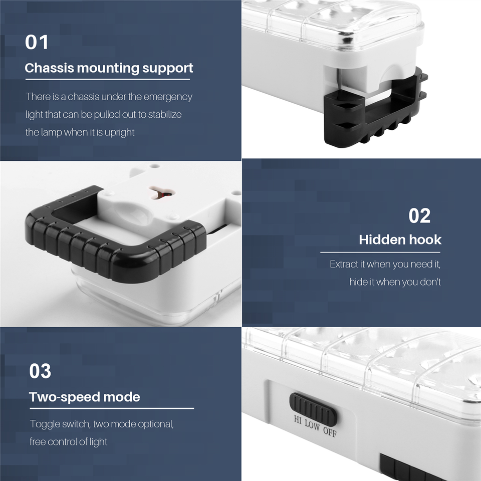 Led Emergency Light Flashlight 30 Led 2 Mode Rechargeable Emergency