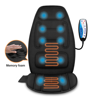 Snailax Back Massagerwith Heat Seat Cushion Extra Memory Foam Support Pad Gift