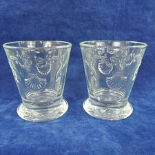 La Rochere Versailles Clear Glass 9 oz Short Tumbler Set of 2 Shell Scrolls