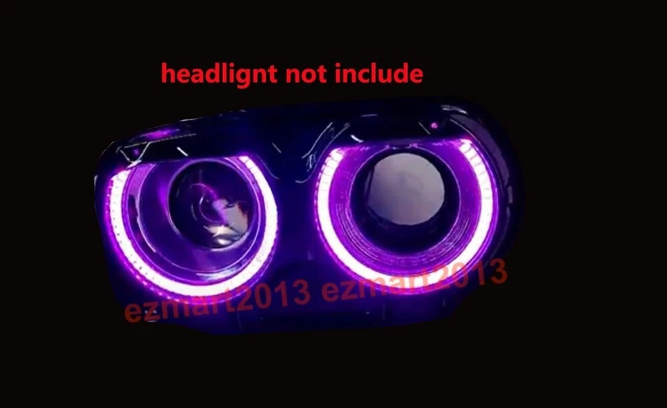 Faro para Dodge Challenger 15-23 algodón RGB halo anillo DRL LED lámpara ojo ángel Foto 2 de 4
