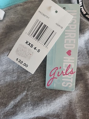 NWOT Inspired Hearts Girls Jogger Sweats Gray Size XXS 4-5 $32 - Picture 7 of 7
