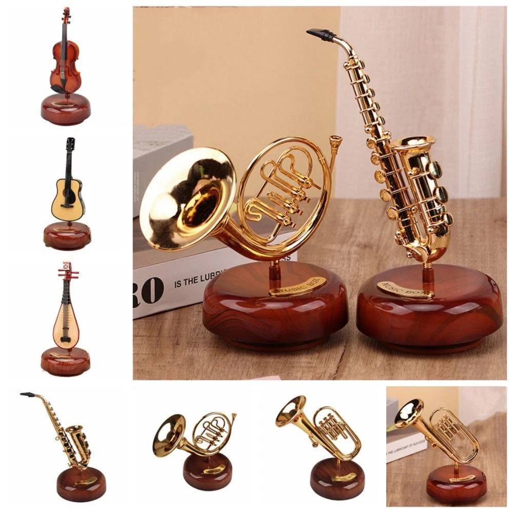 Music Box Wind Up Rotating Base Stringed Musical Instrument for GiftsHandicraft