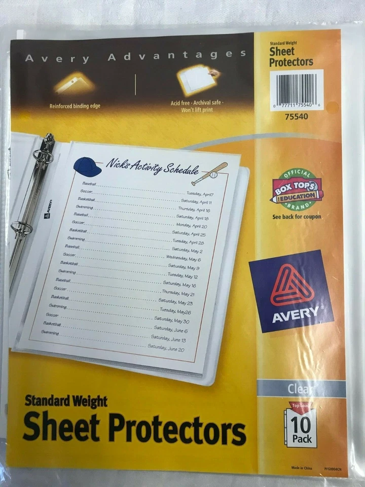 Protector Sábana Transparente Lote de 3 Paquetes - ¡10 Unidades! Avery Dennison AVE-75540 Foto 3 de 4