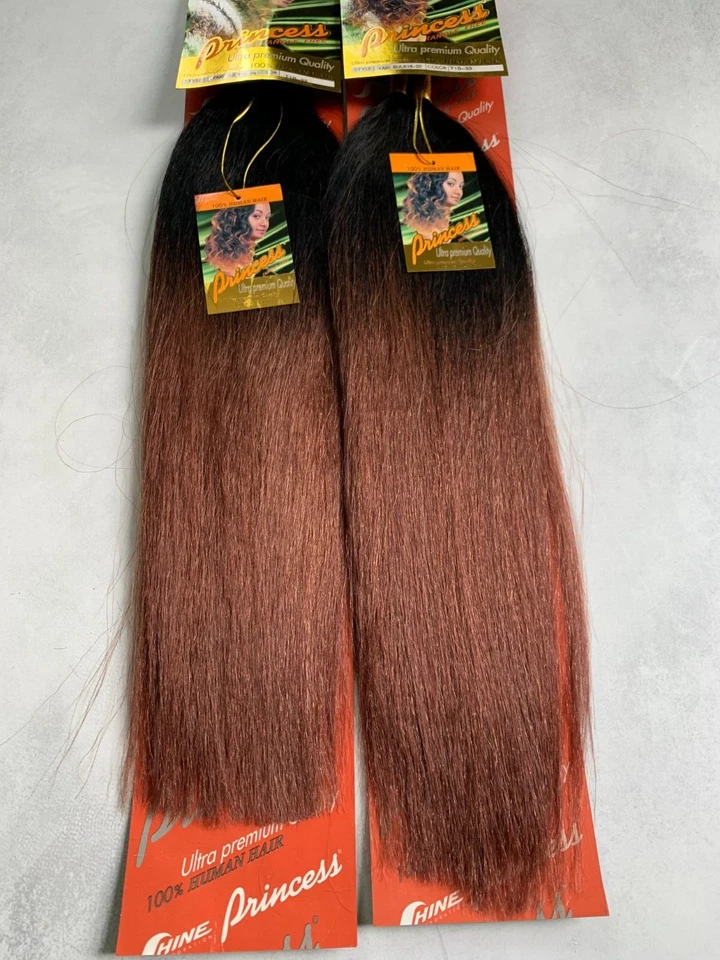 Cabello humano mezclado para trenzar, Yaky a granel paquete de 2 ofertas, 20" de largo #T1B/33 Foto 2 de 4