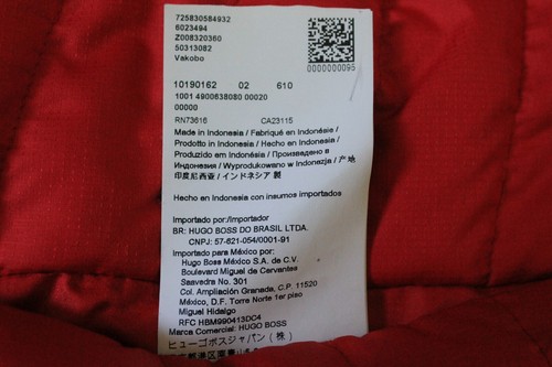 Boss Hugo Boss Red Puffer Gilet Vest Mens, Small - Picture 5 of 7