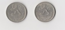 1 Markka Finnland 1975/1980 2 Münzen (1721)