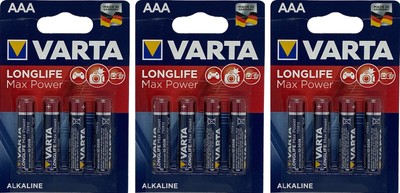 3 x4 VARTA Maxtech Longlife Max Power Alkali-Mangan Batterie AAA Micro LR03 1,5V