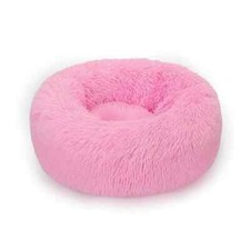 Donut Plush Pet Dog Cat Bed Fluffy Soft Warm Calming Bed Sleeping Kennel Nest