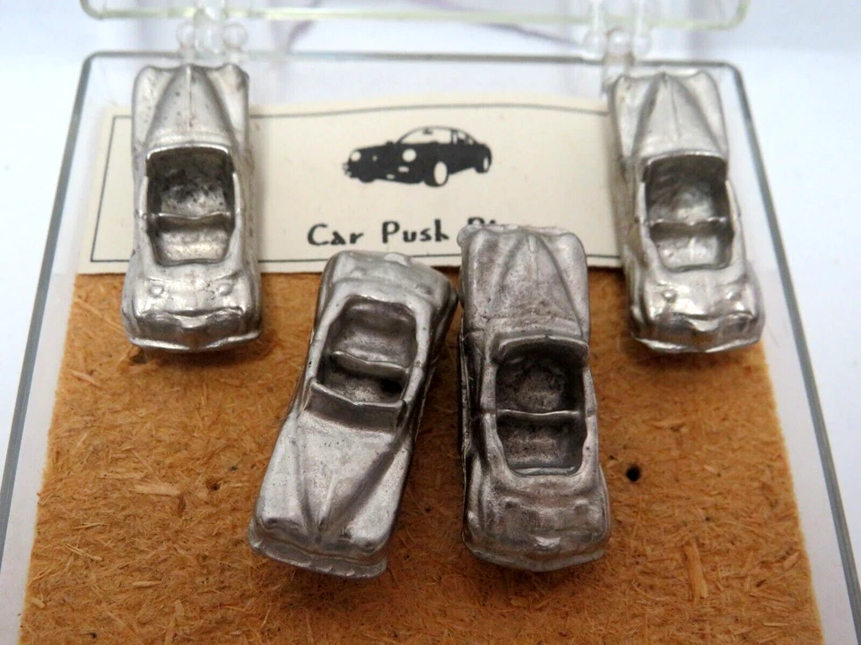 4 x Pewter Convertible Cars Blue Studio Push Pins Corkboards Bulletin Board - Image 2 of 4