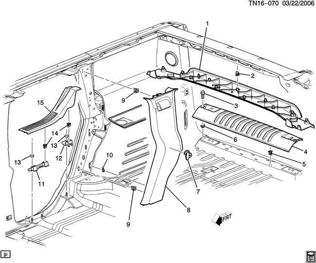 2006-2009 Hummer H2 SUV Rear End Lift Gate Sill Plate Gate Lock Ebony - Image 2 of 2