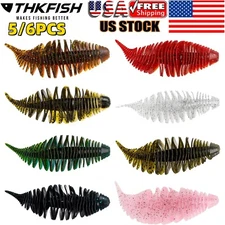 THKFISH 5/6X Soft Rubber Swimbait Fishing Lures Bass Lures Worm Lure for Fishing