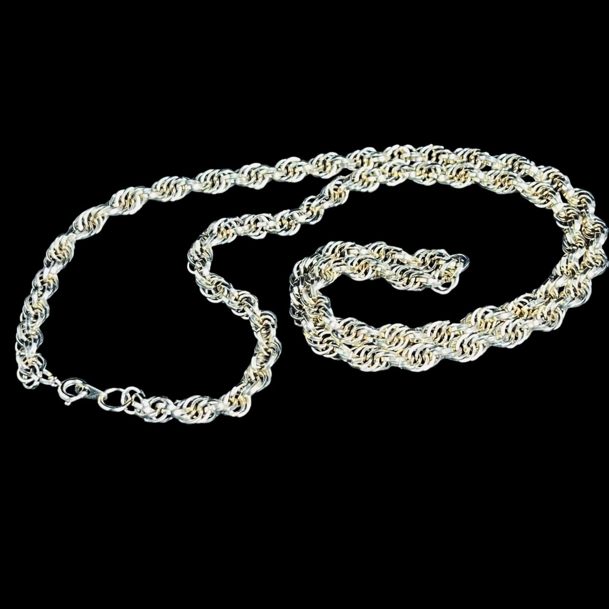 アクセサリー wide rope chain design necklace Glitter Rope Chain Necklace 1.6mm Solid 14K Yellow Gold