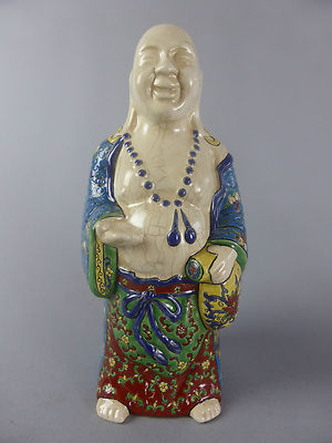 WOLFWOOD ENAMELED CERAMIC BUDDHA BUDDHA ENAMELS FLORAL DECOR HANDMADE 467