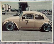 Vintage Volkswagen VW Beetle Racing Car Photograph Print 1960s Spokane WA 10x8